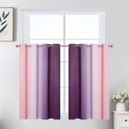 Pink and Purple Ombre Blackout Curtains for Girls Bedroom 36 Inches Long