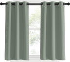 NICETOWN Bedroom Curtain Panels Blackout Draperies, Sage Green, 1 Pair, 34 by 40-inch, Thermal Insulated Solid Grommet Blackout Curtains/Drapes