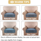 H.VERSAILTEX Velvet Stretch Couch Cushion Cover Plush Cushion Slipcover for Chair Cushion Furniture Protector Seat Cushion Sofa Cover (1 Piece Armchair Cushion Covers, Stone Blue)