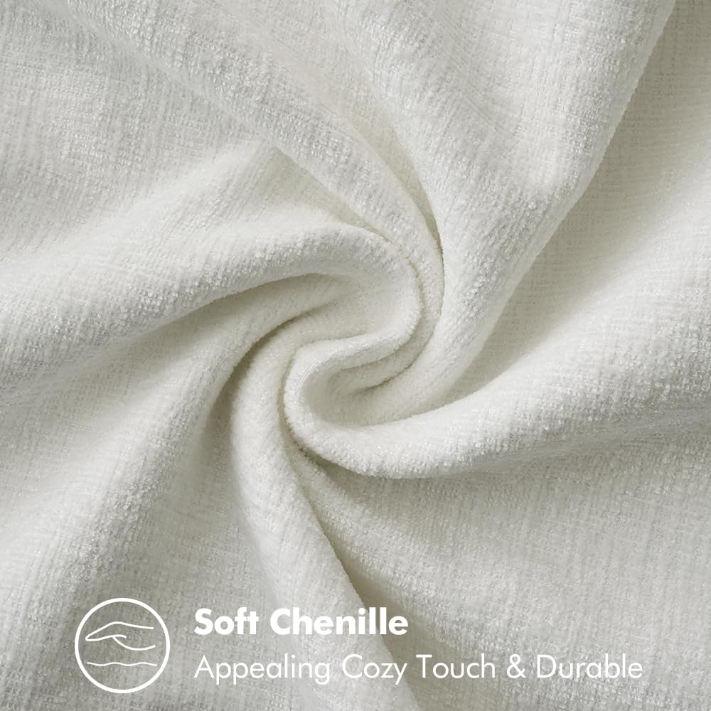 MIULEE Decorative Couch Throw Pillow Covers 20x20 Inch Pure White 2 Pack