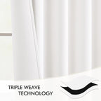 MIULEE Pure White Back Tab Blackout Curtains 120 Inch Long 2 Panels Set for Bedroom, Rod Pocket/Pinch Pleated Extra Long Thermal Insulated Living Room Darkening Light Blocking 10FT Drapes