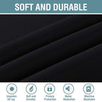 H.VERSAILTEX 100% Blackout Bedroom Curtains Drapes 63 Inch Length Thermal Insulated Window Curtain Panels Energy Efficient Grommet Top Winter Curtain - Solid in Jet Black (One Panel), 52" W x 63" L
