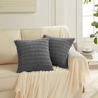 Fancy Homi 4 Packs Decorative Throw Pillow Covers for Living Room Couch Bed, Modern Farmhouse Boho Home Décor Accent Cushion Case, 20" x 20", Dark Gray