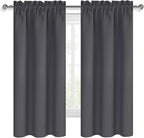 DWCN Blackout Curtains for Bedroom 72 Inch Length 2 Panels Set, Solid Thermal Insulated Energy Saving Rod Pocket Window Treatment Curtains Blackout Drapes (W38 x L72 Inch, Dark Grey)