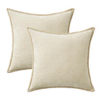 MIULEE Decorative Couch Throw Pillow Covers 18x18 Inch Cream White 2 Pack
