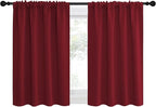 NICETOWN 36 inch Curtains for Small Windows, Thermal Insulated Privacy Short Drapes for Kitchen Bathroom (Set of 2, Burgundy Red, 42 in x 36 in (W x L))