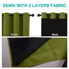 NICETOWN 100% Blackout Curtain Panels, Thermal Insulated Black Liner Curtains for Nursery Room, Noise Reducing and Cold Blocking Drapes for Windows (2 PCs, Olive Green, 52-inch Wide by 63-inch Long)