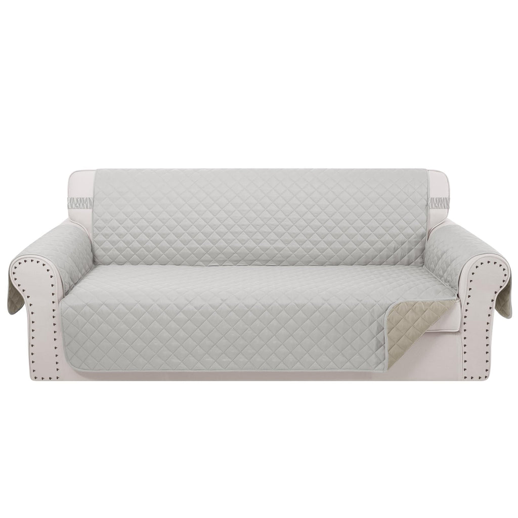 Luxshare Home Reversible Couch Cover for 3 Cushion, Sofa, Light Grey/Beige
