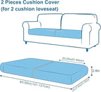 Smiry Printed Couch Cushion Covers, Stretch Soft Couch Covers for Sofa, Washable Non-Slip Sofa Slipcover Furniture Protector for Indoor and Outdoor (2 Pack, Beige)