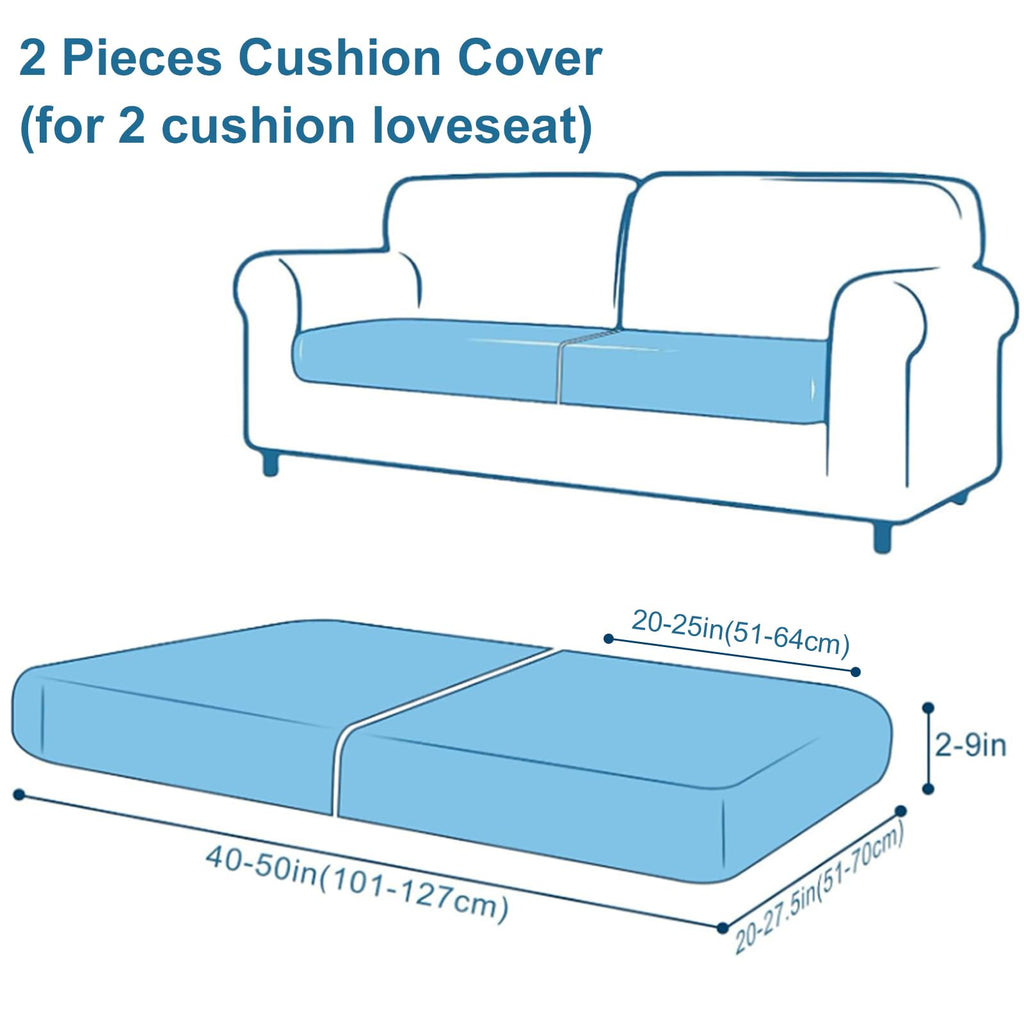 Smiry Printed Couch Cushion Covers, Stretch Couch Covers for Sofa