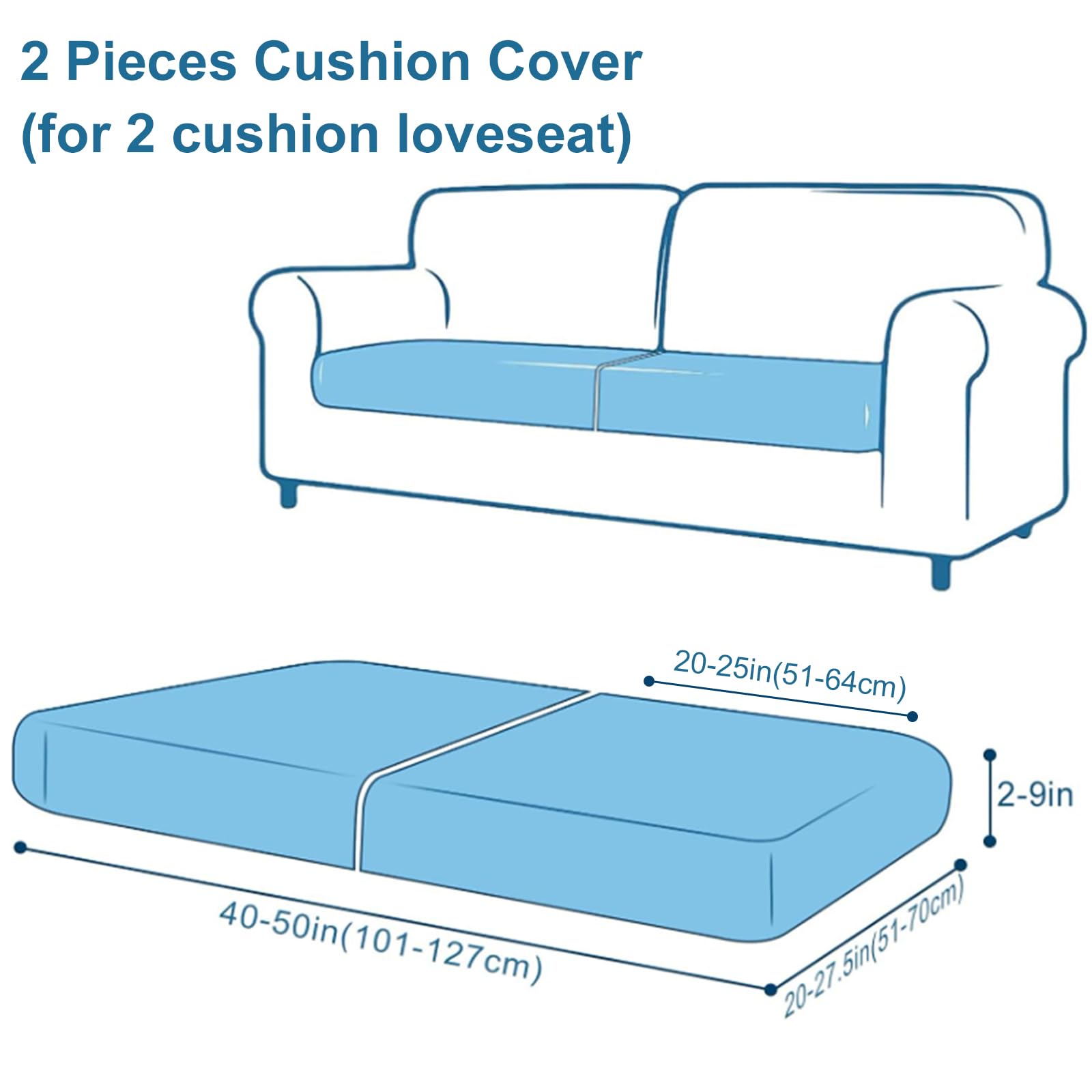 Smiry Printed Couch Cushion Covers, Stretch Couch Covers for Sofa