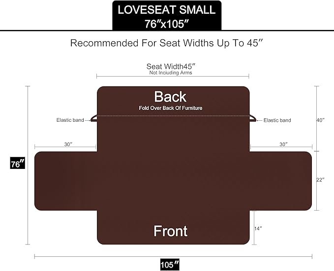 U-NICE HOME Loveseat Sofa Cover for 2 Cushion Couch, Huntergreen/Sage