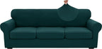 XINEAGE 2026 New 4 Pieces Extra Large Couch Covers for 3 Cushion Sofa Super Stretch Sofa Cover for 3 Large Seat Cushion Universal Slip Cover for Living Room (Blackish Green), 91"-110"(3 Cushions)