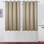LEMOMO Blackout Curtains 66 x 54 Inch Long Beige Curtains Set of 2 Panels Room Darkening Curtains for Bedroom and Living Room
