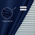 Self Adhesive Portable Blackout Curtains for Bedroom Easy to Install Window Thermal Lnsulated Kitchen Room Darkening Small Window Curtains, 47" W X 71" L, Navy Blue, 1 Panel