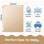 Sherpa Fleece Baby Blanket, Ultra Soft Fluffy Premium Baby Blankets for Boys Girls, Cozy Infant Toddler Newborn Receiving Blankets for Crib Stroller 30”×40” (Khaki)