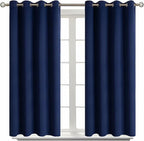 BGment Blackout Curtains for Living Room - Grommet Thermal Insulated Room Darkening Curtains for Bedroom, Set of 2 Panels (52 x 45 Inch, Navy Blue)