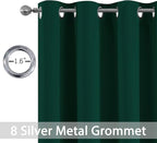 Yakamok Room Darkening Curtains 52x84 inch Length Dark Green-Living Room