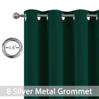 Yakamok Room Darkening Curtains 52x96 inch Length Dark Green-Living Room