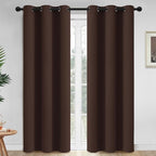 Yakamok Blackout Curtains Room Darkening Thermal Insulated Window Panels,Solid Grommet Top Drapes for Bedroom/Living Room(42Wx84L, Chocolate Brown, 2 Panels)
