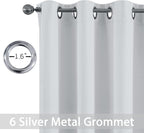 Yakamok Blackout Curtains 38x63 inch Greyish White Thermal Drapes-Bedroom