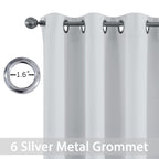 Yakamok Blackout Curtains 38x84 inch Greyish White Thermal Drapes-Bedroom