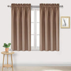 DWCN Blackout Curtains Room Darkening Thermal Insulated Bedroom Curtains Window Curtain Panels, 38 x 54 inches Long, Set of 2 Khaki Rod Pocket Drapes