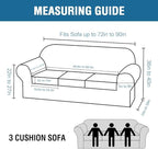 H.VERSAILTEX Modern Velvet Plush 4 Piece High Stretch Sofa Slipcover Sofa Cover Furniture Protector Form Fit Luxury Thick Velvet Sofa Cover for 3 Cushion Couch Width Up to 90 Inch (Sofa, Sea Grass)