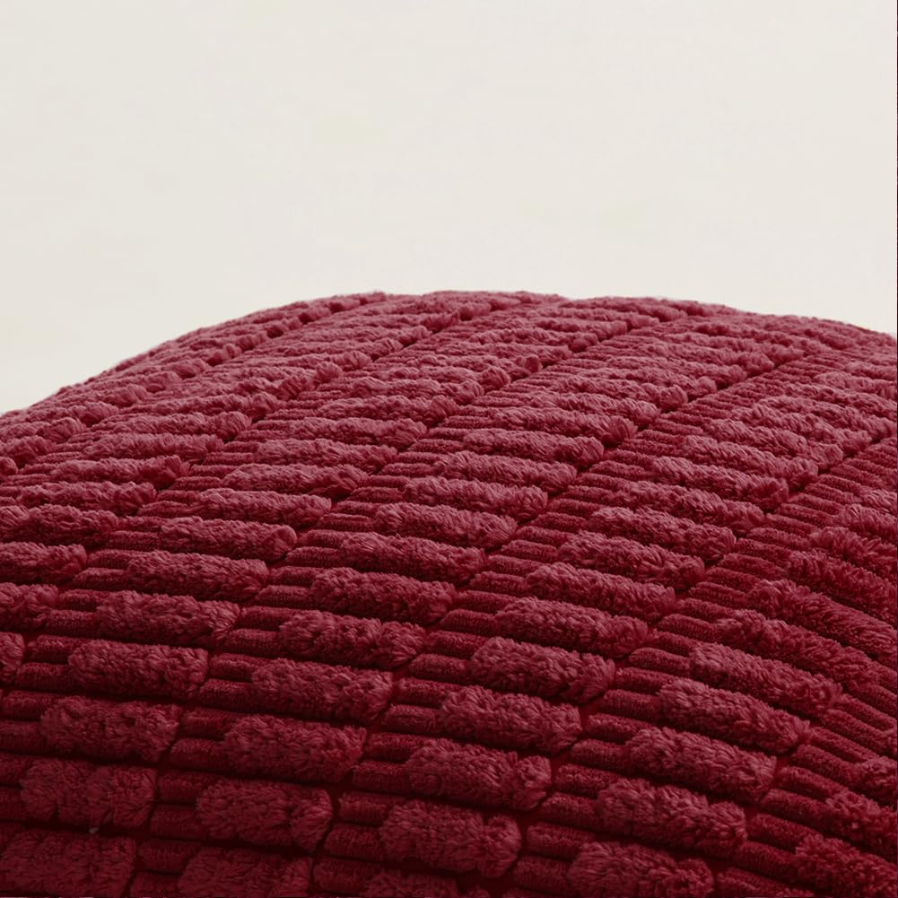 Fancy Homi 4 Packs Decorative Throw Pillow Covers for Living Room Couch Bed, Modern Farmhouse Boho Home Décor Accent Cushion Case, 26" x 26", Burgundy