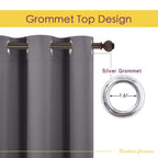 NICETOWN Grey Blackout Curtain Panels for Bedroom, Thermal Insulated Grommet Top Blackout Draperies and Drapes for Basement (2 Panels, W70 x L54-inch, Grey)