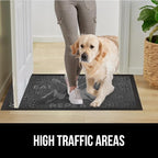GORILLA GRIP 100% Waterproof All-Season WeatherMAX Doormat 35x23, US Designed Natural Rubber, Stain and Fade Resistant, Low Profile Indoor Outdoor Door Mats, Easy Clean Patio Mat, Graphite Skiing