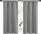 NICETOWN RV Blackout Curtains for Camper Windows, Short Room Darkening Drapes for Kitchen, Home Decoration Thermal Insulated Blackout Blinds for Small Windows (Silver Grey, 2 Panels, W29 x L40)