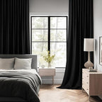 MIULEE Back Tab Blackout Curtains 94 Inch Long 2 Panels Set for Living Room Bedroom, Halloween Black Rod Pocket/Pinch Pleated Thermal Insulated Room Darkening Light Blocking Floor to Ceiling Drapes