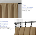 Simplebrand Ava Taupe Blackout Curtains for Bedroom 84 Inch Length 2 Panels Set, Solid Thermal Insulated Privacy Living Room Window Treatment Curtains Blackout Drapes, W50 x L84 Inch, Taupe