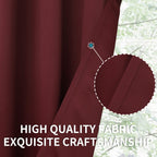 BGment Blackout Curtains - Grommet Thermal Insulated Room Darkening Bedroom and Living Room Curtains, Set of 2 Panels (52 x 120 Inch, Burgundy)