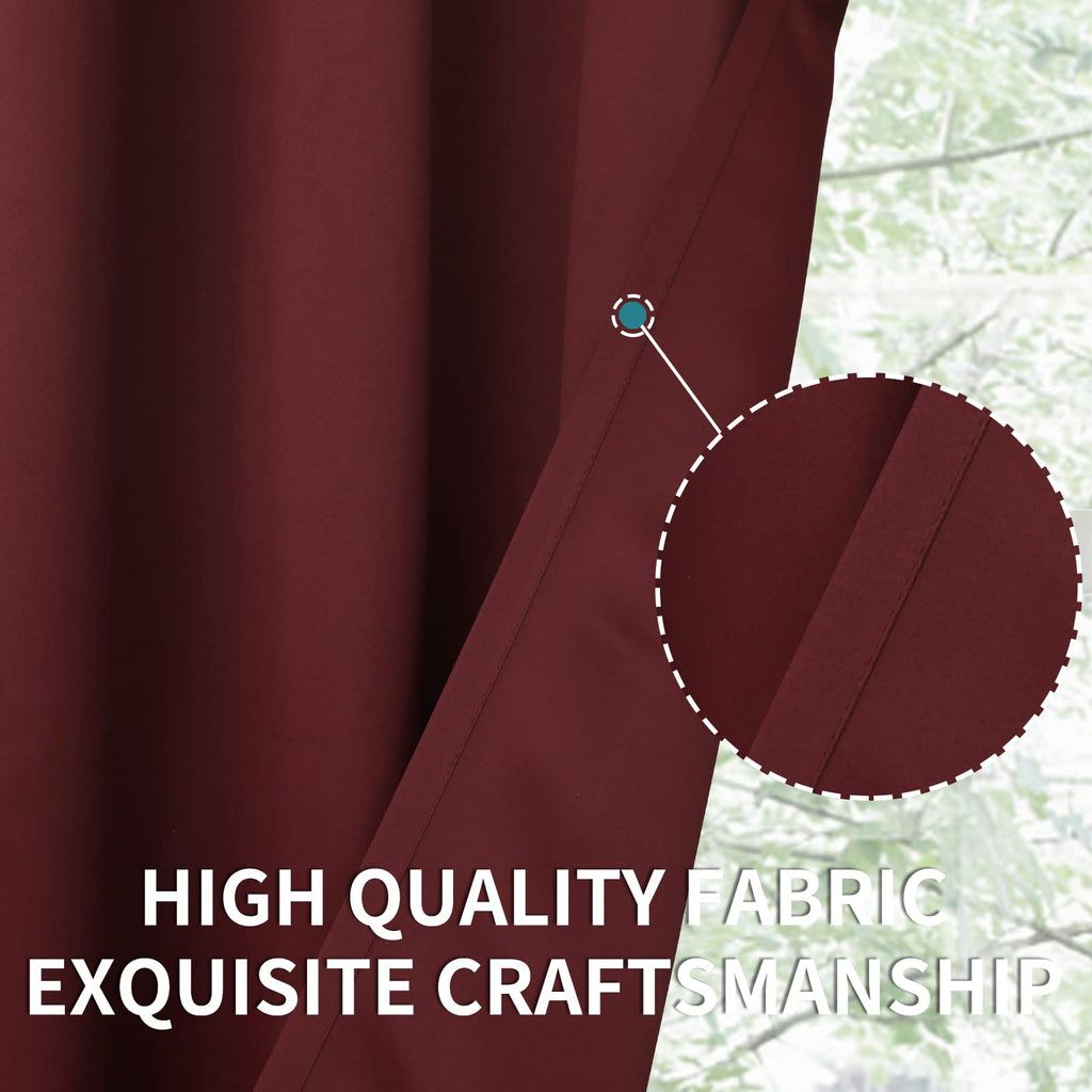 BGment Blackout Curtains - Grommet Thermal Insulated Room Darkening Bedroom and Living Room Curtains, Set of 2 Panels (52 x 120 Inch, Burgundy)