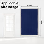 Self Adhesive Portable Blackout Curtains for Bedroom Easy to Install Window Thermal Lnsulated Kitchen Room Darkening Small Window Curtains, 59" W X 96" L, Navy Blue, 1 Panel