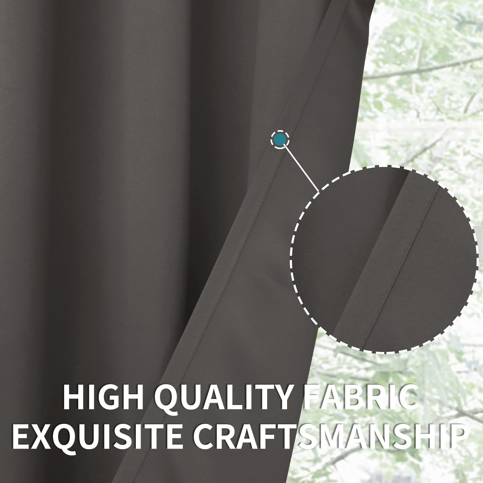 BGment Grey Blackout Curtains for Bedroom 69 Inch Long - 2 Panels