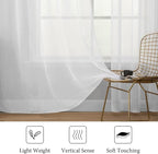 MIULEE White Window Sheer Curtains 2 Panels Width 38 x Length 72 Inches