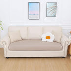 hyha Milk Silk Couch Cushion Covers, Soft Magic Sofa Covers Washable for 3 Cushion Couch, Stretch Sectional Outdoor Cushion Covers for Patio Furniture with Elastic Bottom(Large, Taupe)