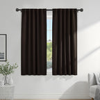 PONY DANCE Brown Blackout Curtains 2 Panels for Living Room 63 inch Long