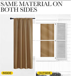 NICETOWN Window Curtains for Bedroom, Gold Brown, 2 Panels, W42 x L48 -Inch, Home Decoration Thermal Insulated Rod Pocket Blackout Blinds & Drapes for Small Windows