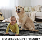 Area Rugs for Living Room, 5x7 Feet Soft Fluffy Shagg Plush Rug High Pile Large Non-Slip Floor Carpet for Bedroom Nursery Dorm Decor Aesthetic Black