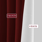 Yakamok 100% Blackout Curtains 52x96 inch Burgundy Red Window Drape-Bedroom