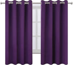 LEMOMO Purple Blackout Curtains 66 x 63 Inch Length/Set of 2 Curtain Panels/Thermal Insulated Room Darkening Blackout Curtains for Bedroom