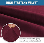 H.VERSAILTEX Stretch Velvet Sofa Covers Large Couch Covers Sofa Slipcovers Furniture Protector Soft with Non Slip Elastic Bottom, Feature Thick Comfy Rich Velour (Extra Wide Sofa 98"-105", Burgundy)