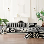 HANDONTIME Armchair Boho Sofa Covers for Dogs Black Couch Sofa Covers for Chair Recliner Beige Chenille Sofa Slipcover Couch Covers for Sectional Sofa Pets Protector Furniture Covers, 71" X102"