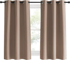 NICETOWN Blackout Window Curtains and Drapes for Kitchen, Set of 2, 42 by 60 Inch, Cappuccino, Window Treatment Thermal Insulated Solid Grommet Blackout Drapery Panels