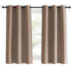 NICETOWN Blackout Window Curtains and Drapes for Kitchen, Set of 2, 42 by 60 Inch, Cappuccino, Window Treatment Thermal Insulated Solid Grommet Blackout Drapery Panels