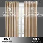 RYB HOME Curtains for Bedroom Living Room 72 inches Long, Thermal Insulated Privacy Rod Pocket Drapes for Nursery Office Home Theater, Width 42 by Length 72, Biscotti Beige, 2 Panels